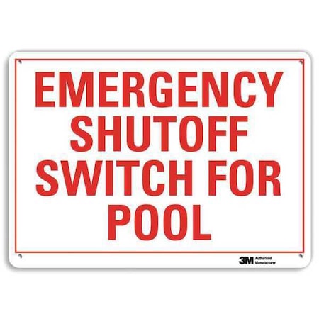 Lyle Emergency SHUTOFF SWITCH FOR POOL, 7 in x 10 in, Vertical Rectangle, Aluminum, U7-1145-NA_10x7 U7-1145-NA_10x7