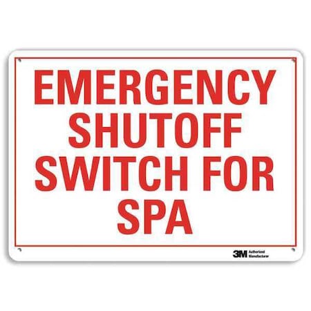 Lyle Emergency SHUTOFF SWITCH FOR SPA, 10 in x 14 in, Horizontal Rectangle, Aluminum, U7-1146-NA_14x10 U7-1146-NA_14x10