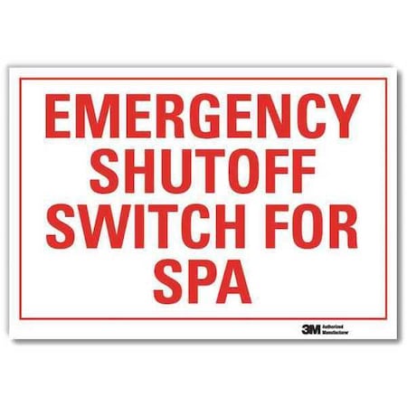 Lyle Emergency Shutoff Switch For Spa, 10 in x 14 in, Reflective Sheeting, U7-1146-RD_14X10 U7-1146-RD_14X10