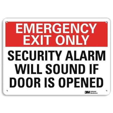 Lyle Emergency Exit Only, SECURITY ALARM WILL SOUND IF DOOR IS OPENED, 7 x 10, Aluminum, U7-1089-NA_10x7 U7-1089-NA_10x7