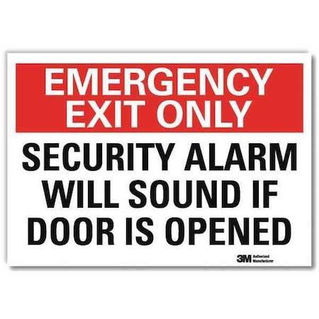 Lyle No Header, Emergency Exit Only Security Alarm Will Sound If Door Is Opened, 10" W x 7" H, Rectangle U7-1089-RD_10X7