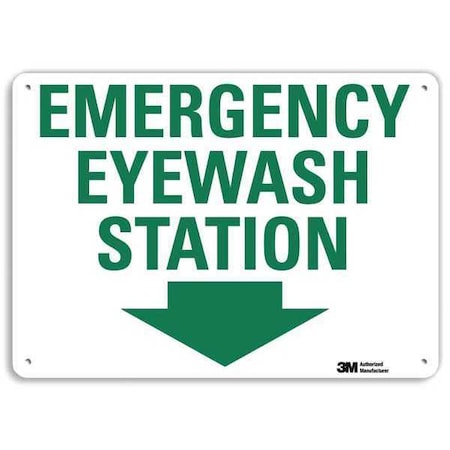 Lyle Emergency Eyewash Station (Down Arrow), 10 in x 14 in, Aluminum, U7-1107-RA_14X10 U7-1107-RA_14X10