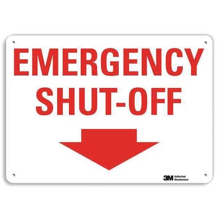 Lyle Emergency SHUT-OFF, 7 in x 10 in, Vertical Rectangle, Aluminum, U7-1141-NA_10x7 U7-1141-NA_10x7