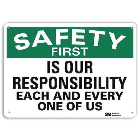 Lyle Safety Sign, 7 in H, 10 in W, Plastic, Vertical Rectangle, English, U7-1208-NP_10X7 U7-1208-NP_10X7