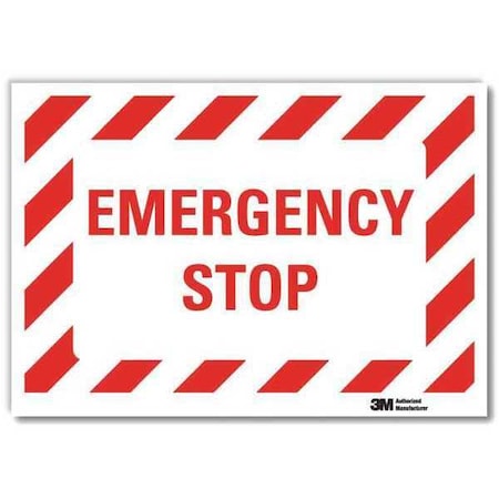Lyle Safety Decal, 5 in H, 7 in W, Aluminum, Horizontal Rectangle, English, U7-1154-RD_7X5 U7-1154-RD_7X5