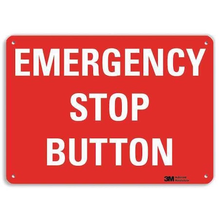 Lyle Emergency Stop Button, 7 in x 10 in, Vertical Rectangle, Aluminum, U7-1155-RA_10X7 U7-1155-RA_10X7