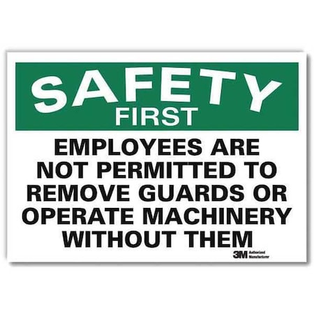 Lyle Safety Decal, 7 in Height, 10 in Width, Reflective Sheeting, Vertical Rectangle, English U7-1186-RD_10X7