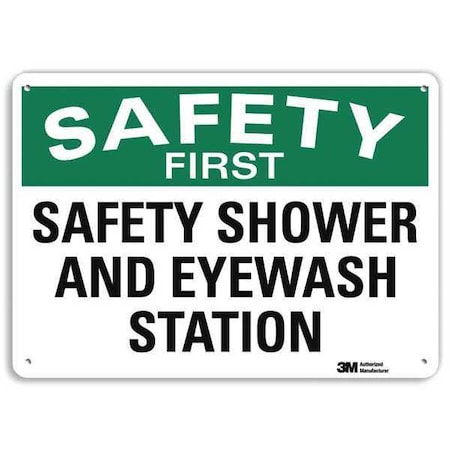 Lyle Eye Wash Sign, 10 in H, 14 in W, Plastic, English, U7-1245-NP_14X10 U7-1245-NP_14X10