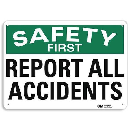 Lyle Safety Sign, 10 in Height, 14 in Width, Aluminum, Horizontal Rectangle, English, U7-1231-RA_14X10 U7-1231-RA_14X10