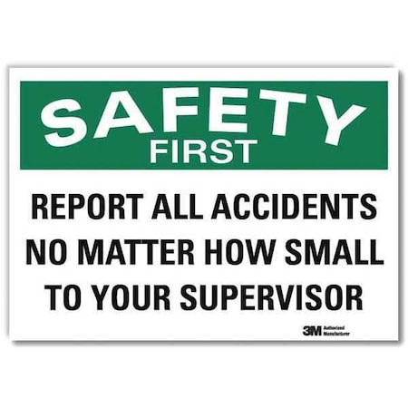 Lyle Safety Decal, 7 in H, 10 in W, Reflective Sheeting, Vertical Rectangle, English, U7-1234-RD_10X7 U7-1234-RD_10X7