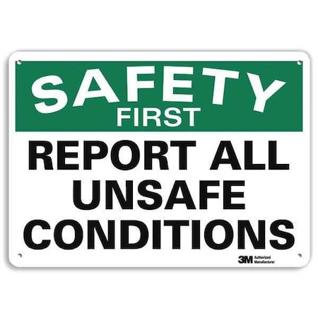 Lyle Safety Sign, 7 in H, 10 in W, Plastic, Vertical Rectangle, English, U7-1237-NP_10X7 U7-1237-NP_10X7
