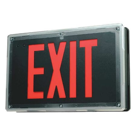 Chloride Exit Sign, 3.8W, Red, Black, 8-27/32 in. H 60MLA3RB