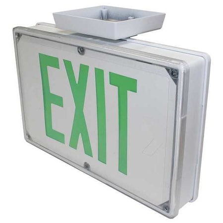 Chloride Exit Sign, 4.0W, Green, White, 8-27/32 in. H 60MLA3GW