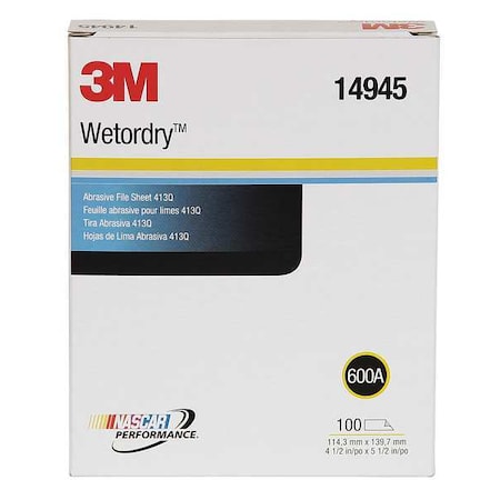 3M Sanding Sheets, 5-1/2in.x1/2in., PK1000 60455073233