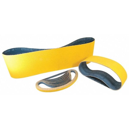 ARC ABRASIVES Sanding Belt, Coated, 3/4 in W, 18 in L, 80 Grit, Medium, Ceramic, Predator, Yellow 71-007018006