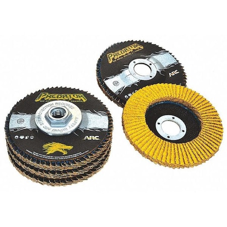 ARC ABRASIVES 4-1/2" x 7/8" Hard Edge PREDATOR Fiberglass Flap Disc, 120 Grit 71-10827AF