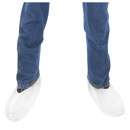 West Chester Protective Gear Disposable Shoe Cover, Polypropylene, White, Slip Resistant Sole: No , Universal C3813