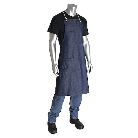 WEST CHESTER PROTECTIVE GEAR Bib Apron, 45inLx36inW, Blue, 8 mil, PK12 UPB-45