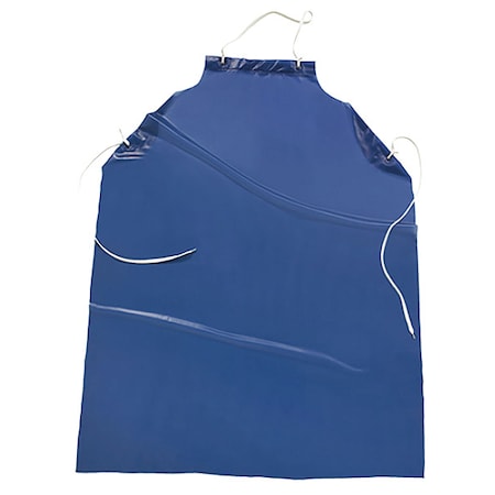 West Chester Protective Gear Chemical Resistant Bib Apron, Vinyl, Blue, 50 in, S UUB-50
