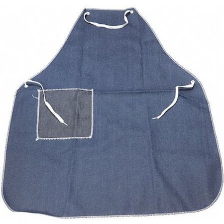West Chester Protective Gear Disposable Bib Apron, Denim, Serged, 12 mil, 36 in, Blue, 36 in x 36 in A2836D2