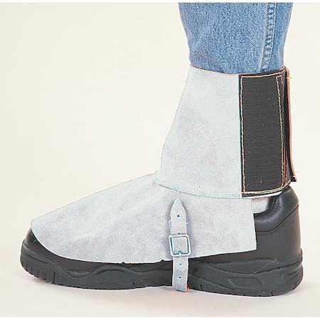 Steel Grip Spats, Leather, Hook-and-Loop Closure, Gray, 7 in CL 7250 BC