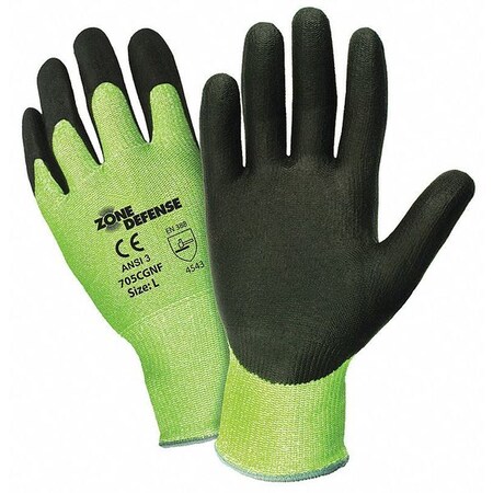 West Chester Protective Gear Nitrile Coated Gloves, Palm Coverage, Black/Green, XL, PR 705CGNF/XL
