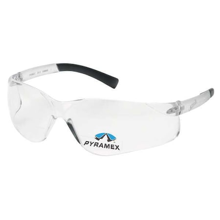 Pyramex Ztek(R), Reader Safety Glasses, Anti-Scratch, Clear Lens, Frameless, Wraparound S2510R25