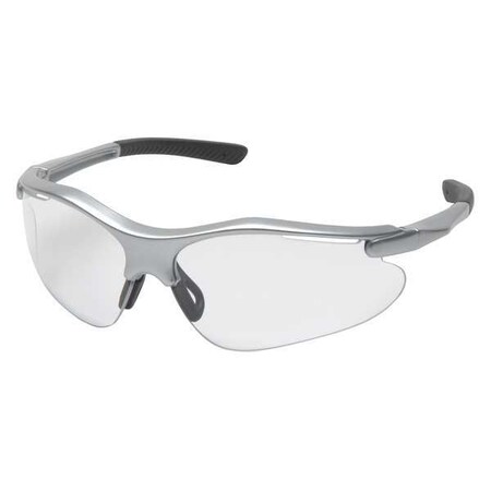 Pyramex Safety Glasses, Fortress, Clear Scratch-Resistant Lens, Polycarbonate, Silver SS3710D