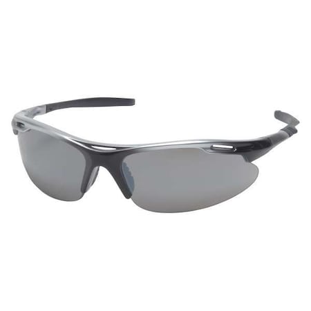 Pyramex Avante(R), Safety Glasses, Anti-Scratch, Gray Lens, Black/Silver Frame, Half-Frame SSB4570D