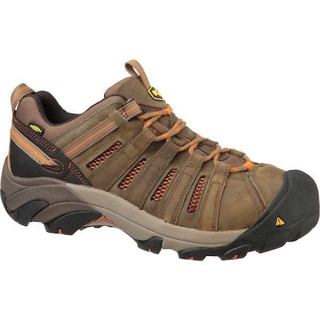 Keen Men's Hiker Shoe, Steel Toe, Leather, Mesh Upper, Rubber Outsole, Lace Up, Brown, 8 EE 1007970