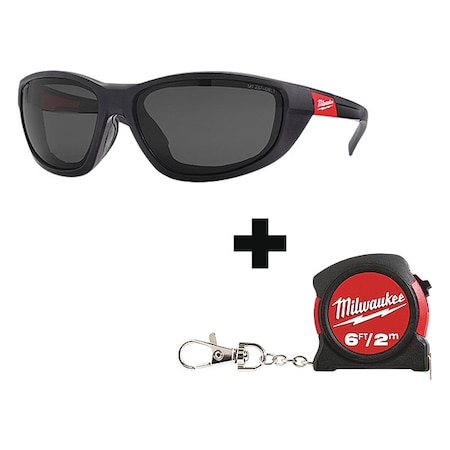 Milwaukee Tool Safety Glasses, Anti-Fog & Anti-Scratch, Smoke Lens, Black Frame, Full-Frame, Polarized 48-73-2046, 48-22-5506