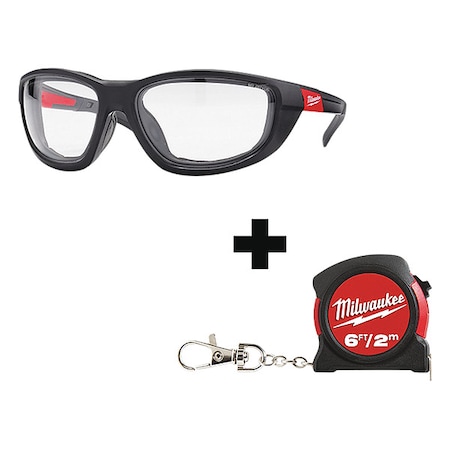 Milwaukee Tool Safety Glasses, Anti-Fog & Anti-Scratch, Clear Lens, Black Frame, Full-Frame 48-73-2041, 48-22-5506