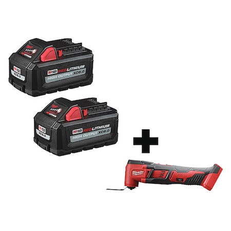 Milwaukee Tool M18 Cordless Multi-Tool + M18 HIGH OUTPUT XC6.0 Batteries (2 Pk) 48-11-1862, 2626-20