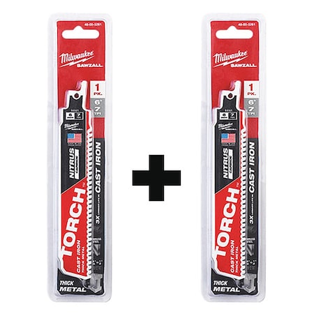 Milwaukee Tool 6 in x 7 TPI, Reciprocating Saw Blade Combo Pack 48-00-5261, 48-00-5261