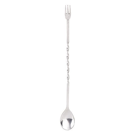 Tablecraft Bar Mixing Spoon W/Fork, SS, 12" H503K