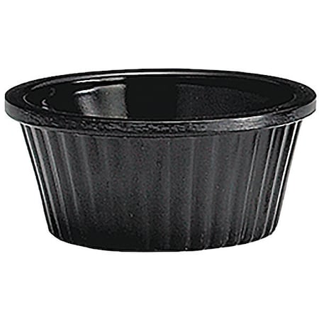 Tablecraft Ramekin, Fluted, Black, Melamine, 1 OZ RAM1FBK