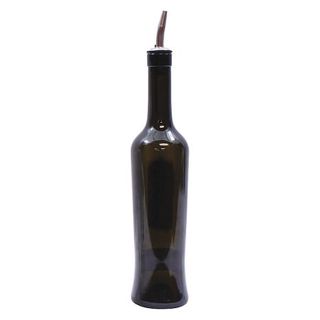 Tablecraft Luna Dark Grn Glass Bottle W/SS Po, 17OZ H934