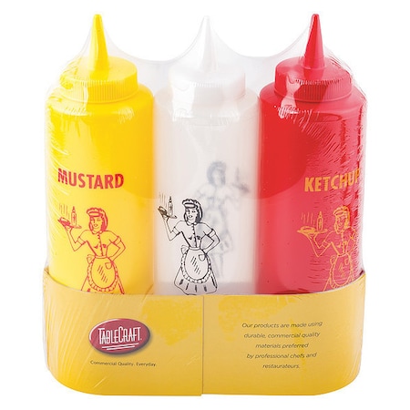 Tablecraft Nostalgia Sqz Bottle Set, 12OZ, 3PCS 1112KMC