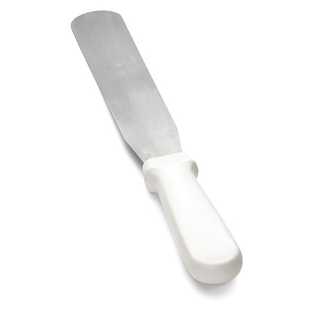 Tablecraft Icing Spatula, SS, White Plst Handle, 8" 4208
