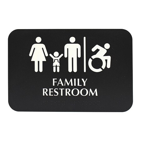 Tablecraft Braille Sign, Fam Rstrm, ADA, 6"X9", 695651 695651