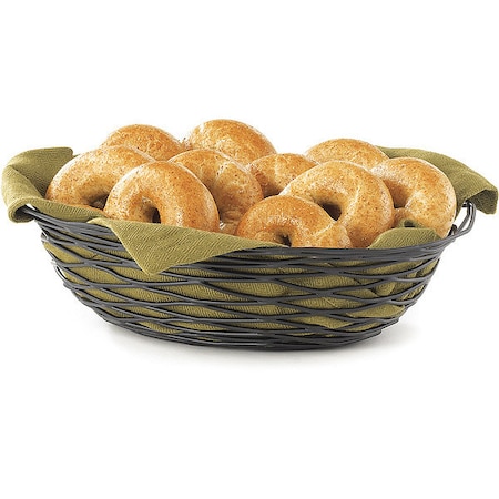 Tablecraft Artisan Oval Basket, Blk, 12"X9"X3" BK17412