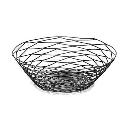 Tablecraft Artisan Rnd Basket, Blk, 10"X3" BK17510