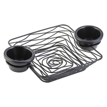 Tablecraft Artisan Sq Basket W/Rmkn Hldr11"X7"X2" BK171172