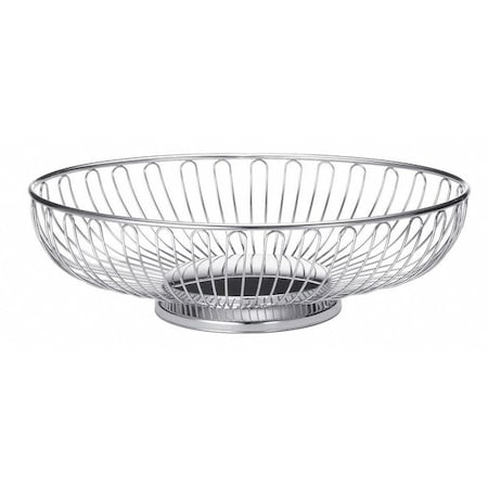 Tablecraft Chalet Oval Basket, Chrm Pltd, 9"X6.1"X2.7 4174