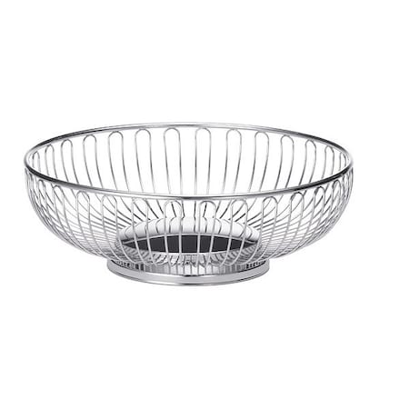Tablecraft Chalet Rnd Basket, Chrme Pltd, 9.6"X3.25" 4175
