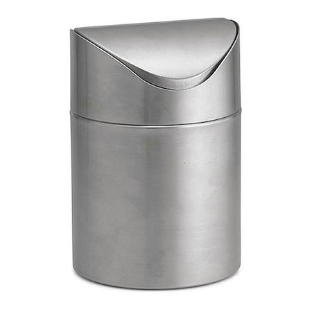 Tablecraft 0.35 gal Half-Round Indoor Metal Can, Stainless Steel WM1