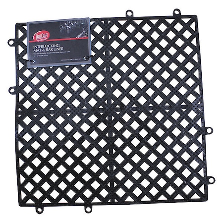 Tablecraft Interlocking Bar Mat/Liner, Blk, 12"X12" BM1212