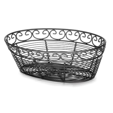 Tablecraft Mediterr Oval Basket, Blk, 10"X6.5"X3" BK27410