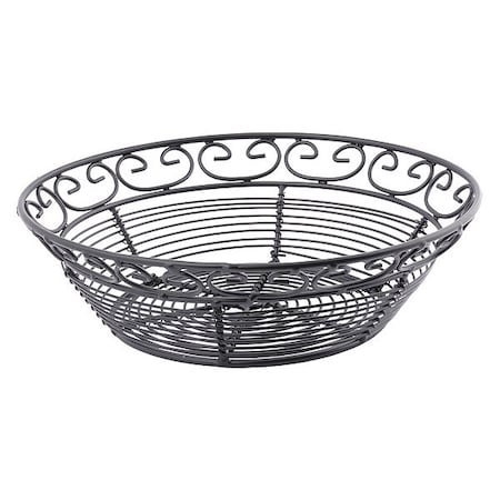 Tablecraft Meditranen Rnd Basket, Blk, 8"X2.2" BK27508
