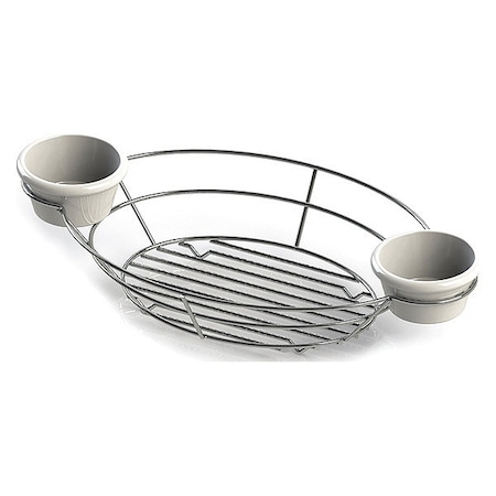Tablecraft Oval Bskt W/Rmkn Hldr, Chr, 13"X7"X2" H711372